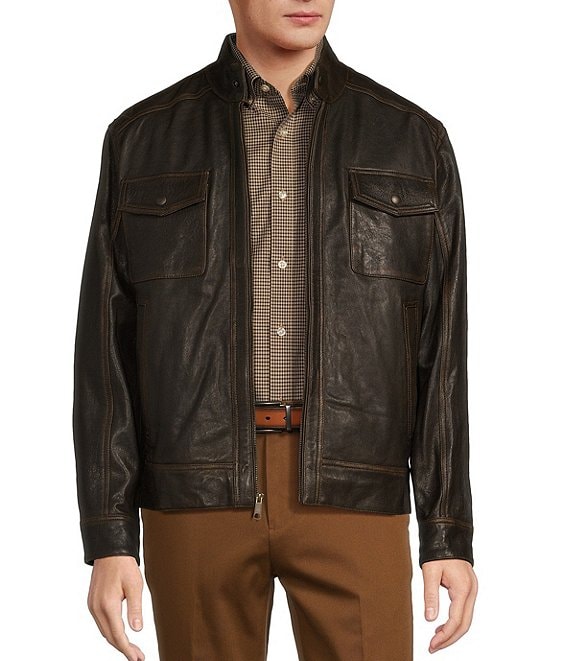 Leather jacket dillards best sale