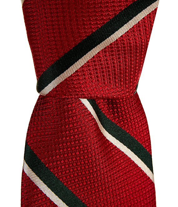 Roundtree & Yorke Double Stripe Holiday Silk Traditional Tie