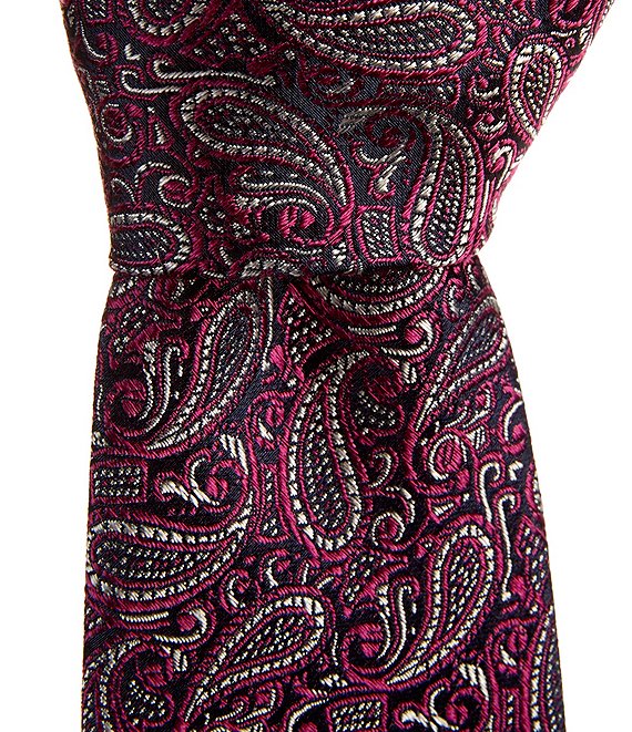 Roundtree & Yorke Ellington Mini Pines Pattern 3 1/8 Traditional Silk Tie