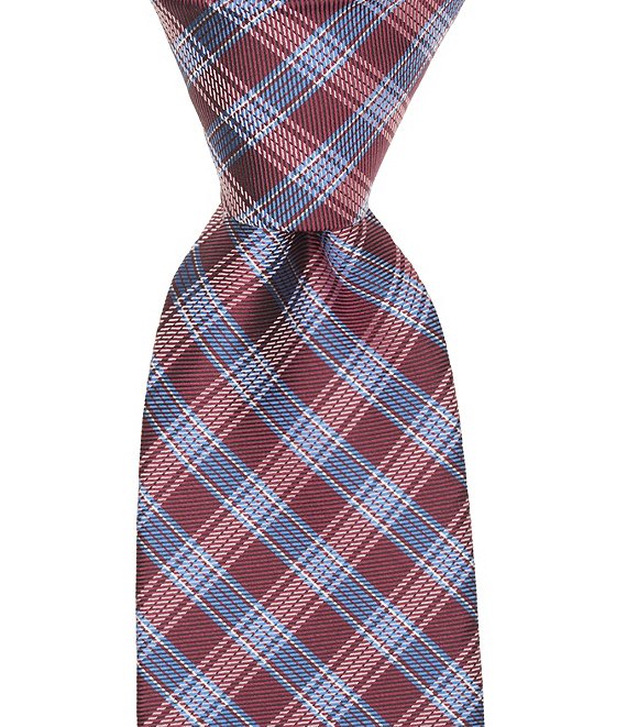 Roundtree & Yorke Gregory Plaid Traditional Silk/Poly Tie