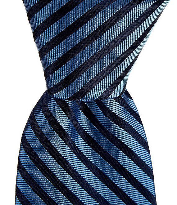 Roundtree & Yorke Lawrence Stripe Silk Traditional Tie