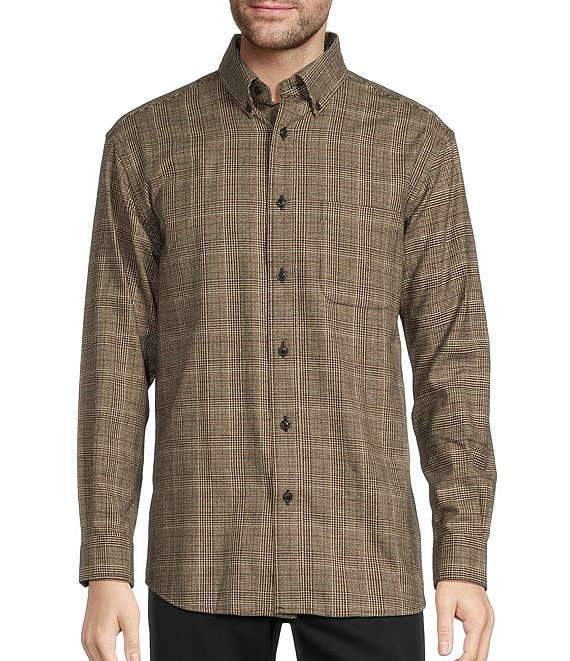 Roundtree & Yorke Long Sleeve Glen Plaid Portuguese Flannel Sport