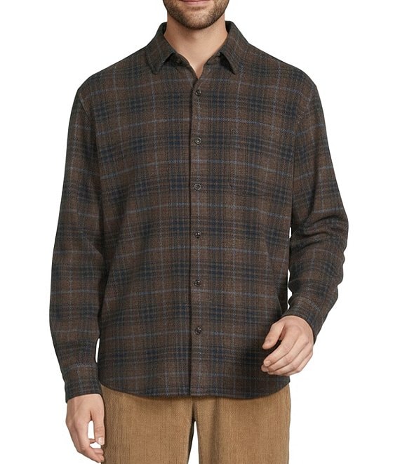 Roundtree & Yorke Long Sleeve Large Plaid Button Front Shirt