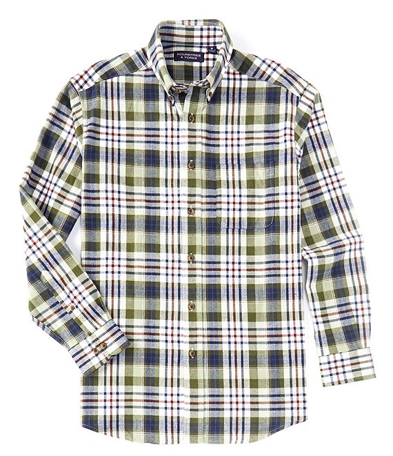 Roundtree & Yorke Long Sleeve Large Plaid Portuguese Flannel Shirt