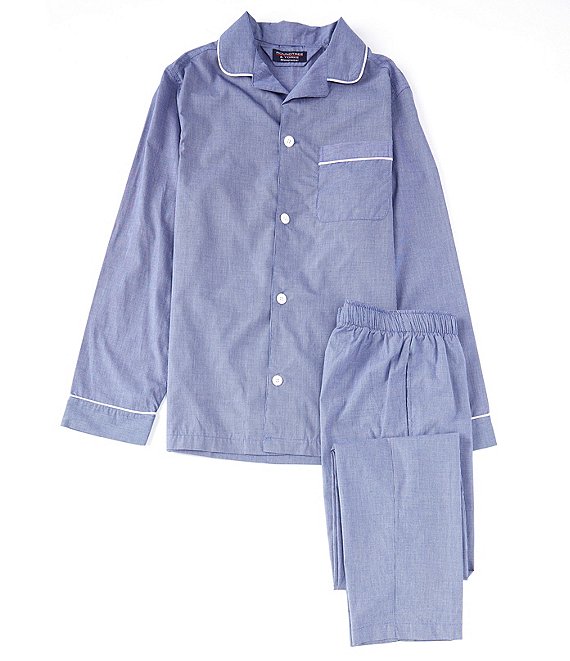 Roundtree & Yorke Long-Sleeve Printed Pajama Top & Matching Pajama Pant Set