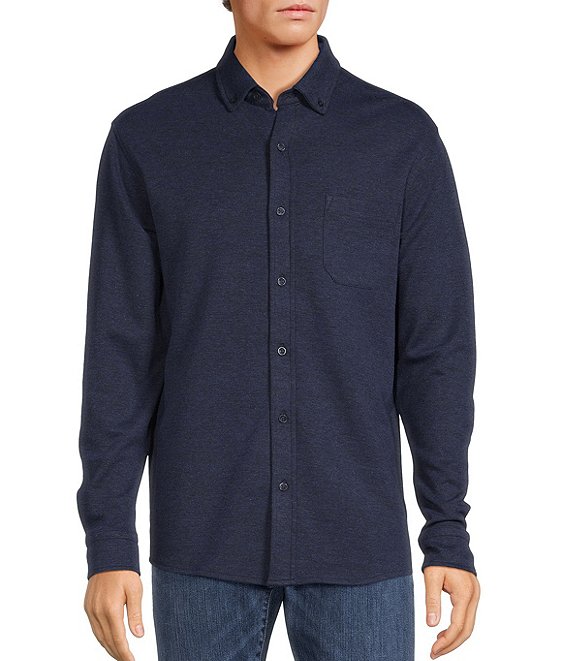 Roundtree & Yorke Long Sleeve Solid Coatfront Shirt | Dillard's