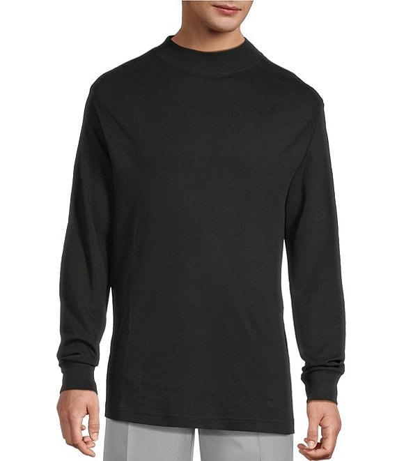 Roundtree & Yorke Long Sleeve Solid Mock Neck Pullover