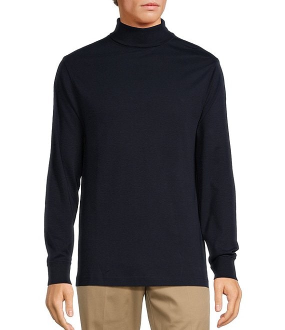 Roundtree & Yorke Long Sleeve Solid Turtle Neck Pullover, Dark Navy - Image 1