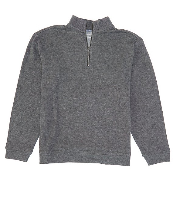 Roundtree & Yorke Long-Sleeve Two-Toned Quarter Zip Pullover