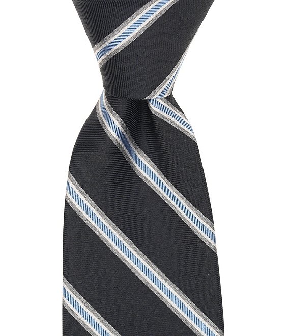Roundtree & Yorke Miller Stripe Traditional Poly/Silk Tie