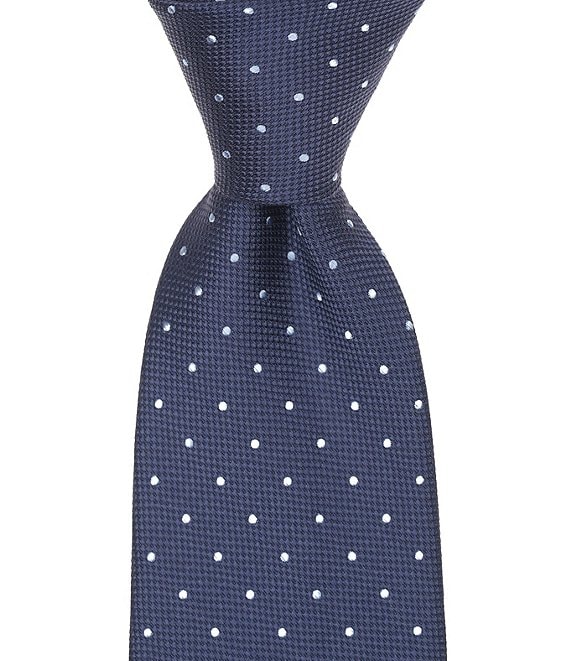 Roundtree & Yorke Moises Dot Traditional Silk Blend Tie