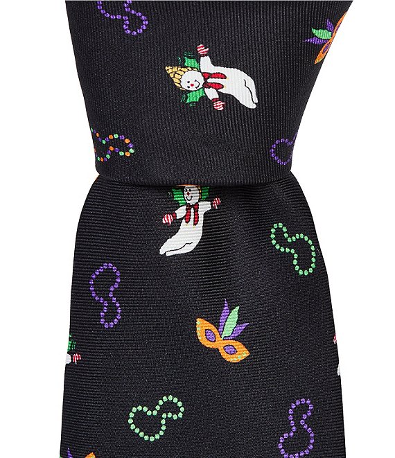 Roundtree & Yorke Mr. Bingle Mardi Gras Traditional Tie
