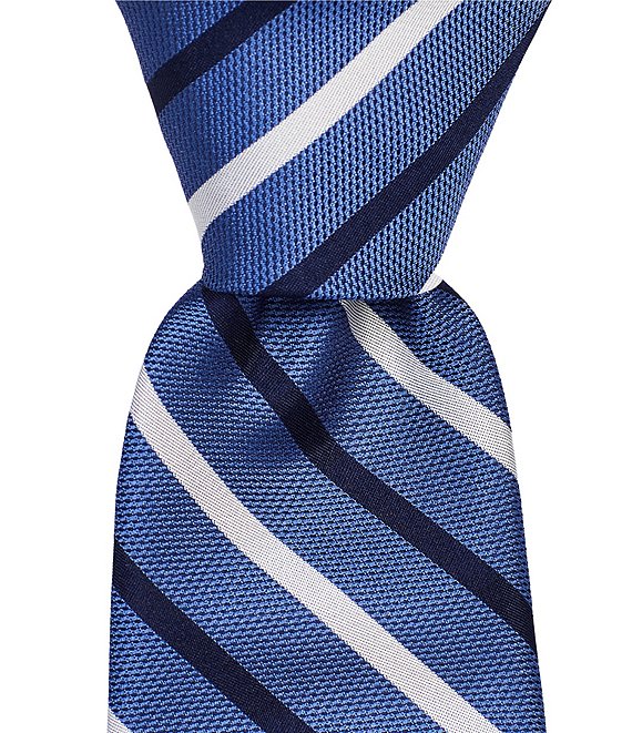 Roundtree & Yorke Noise Stripe Silk Traditional Tie