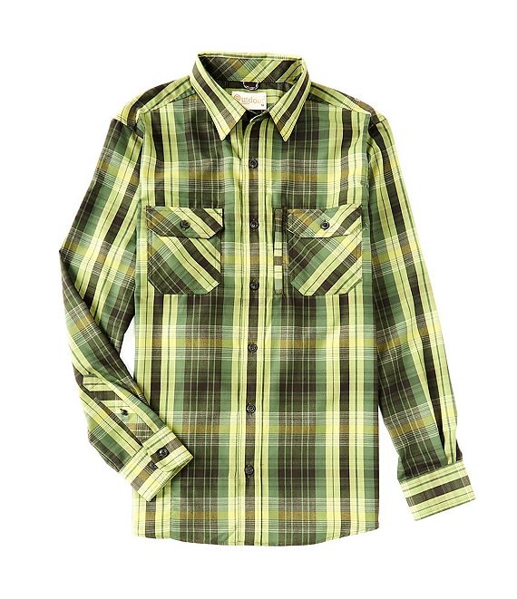 Color:Black Forest - Image 1 - Outdoor Long Sleeve Plaid Flannel Shirt