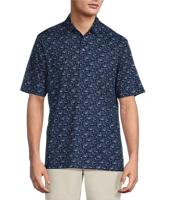 Roundtree & Yorke Performance Short Sleeve Drink Print Polo