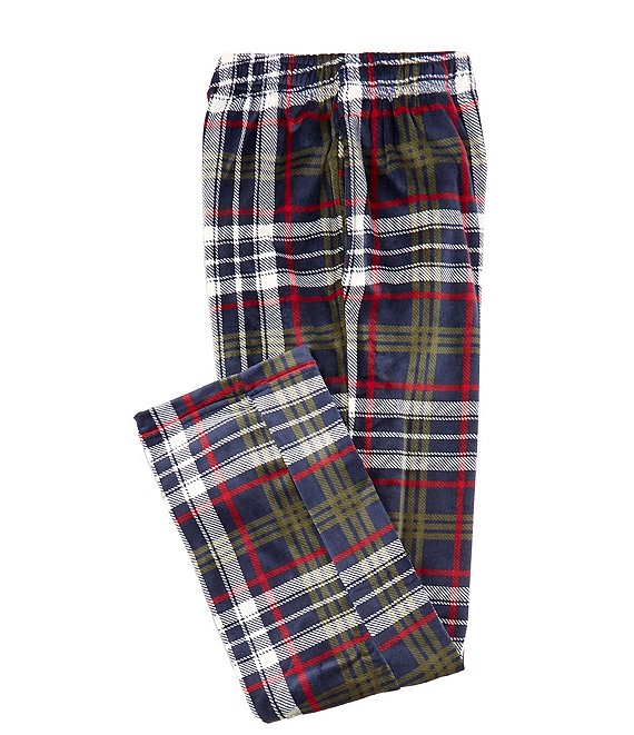 Roundtree & Yorke Plaid Micro Fleece Sleep Pants | Dillard's