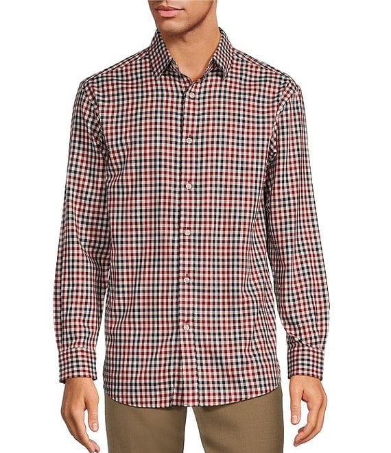 Roundtree & Yorke Long Sleeve Large Checked Woven Sport Shirt | Dillard's