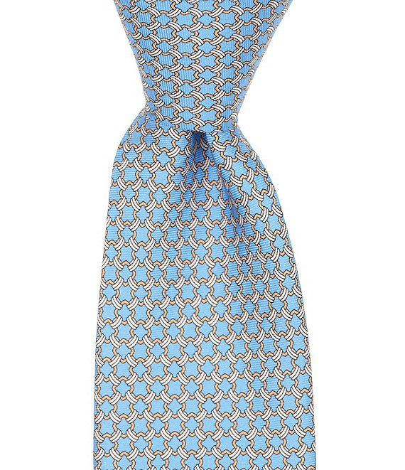 Roundtree & Yorke Rope Chain Neat Traditional Silk Blend Tie