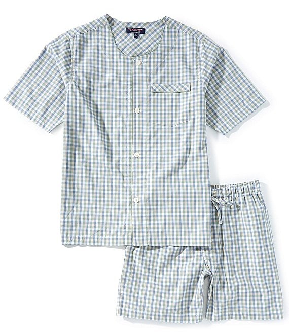 Roundtree & Yorke Short Sleeve Baseball Collar Top & Sleep