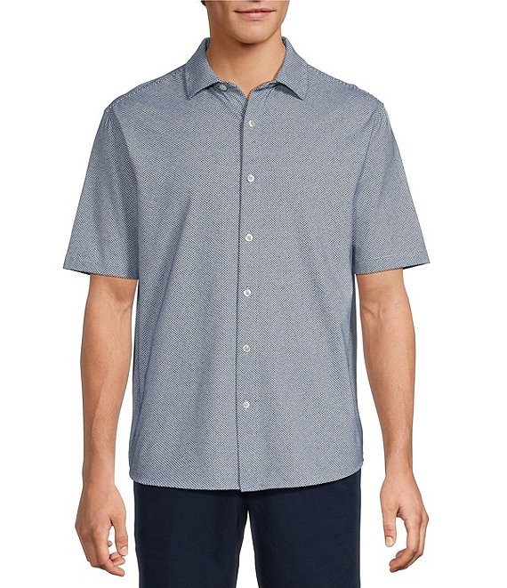 Roundtree & Yorke Short Sleeve Solid Button Front Shirt