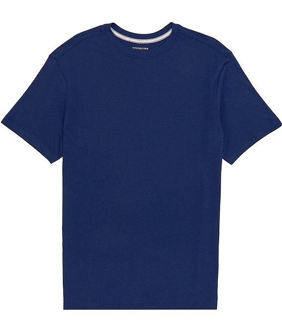 Color:Deep Blue - Image 1 - Short Sleeve Solid Knit Sleep Tee