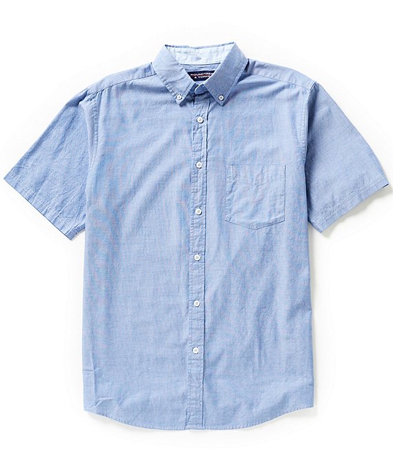 Roundtree & Yorke Short Sleeve Solid Oxford Sport Shirt | Dillard's