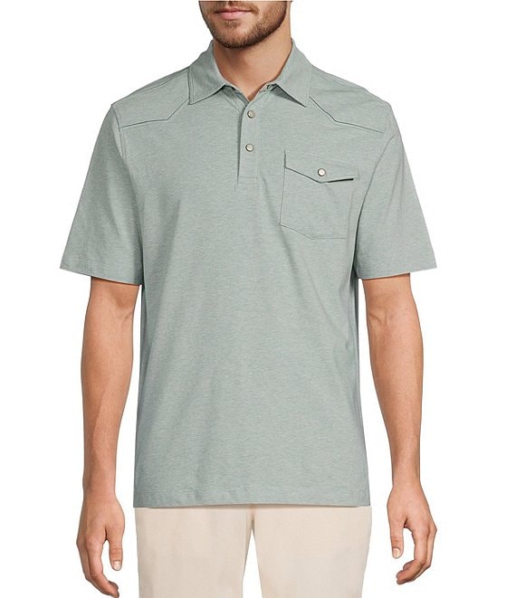 Roundtree & Yorke Short Sleeve Solid Western Polo