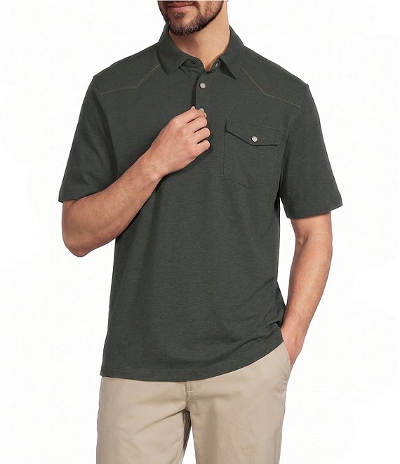 Roundtree & Yorke Short Sleeve Solid Western Polo