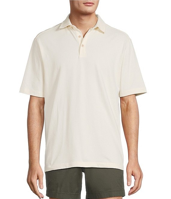 Roundtree & Yorke Short Sleeve Textured Solid Polo