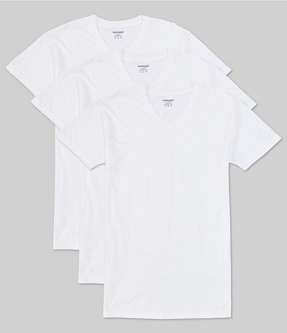 Color:White - Image 1 - Short-Sleeve V-Neck Tees 3-Pack