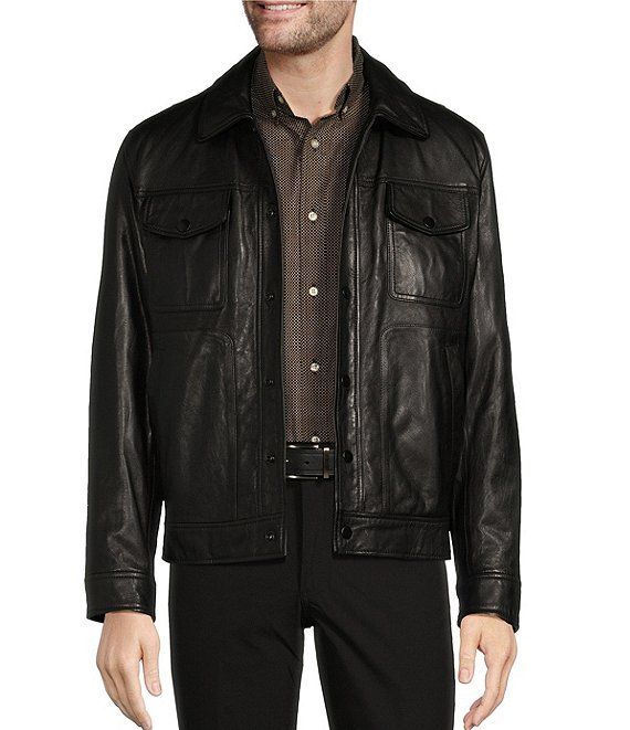 Roundtree & Yorke online Leather bomber jacket