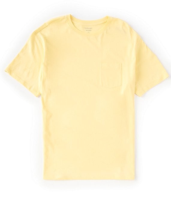 Color:Sun Yellow - Image 1 - Soft Washed Short Sleeve Solid Pocket Crew Tee