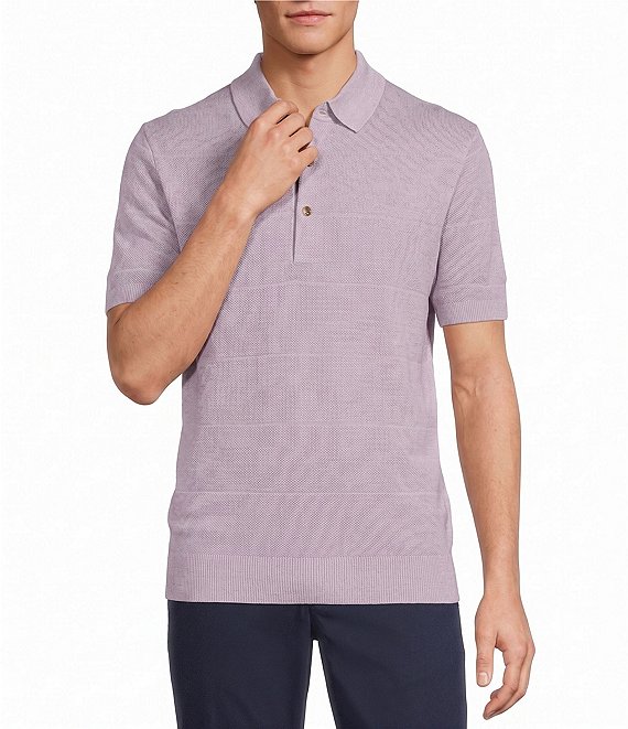 Roundtree & Yorke Solid Soft Knit Polo Sweater | Dillard's