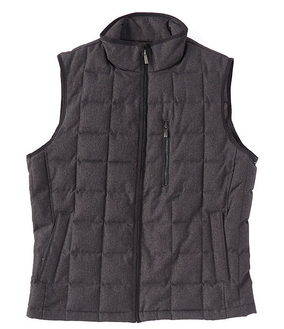 Color:Black - Image 1 - Square Heather Quilted Vest