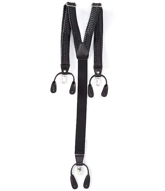 Roundtree & Yorke Stretch Leather Braided Suspenders