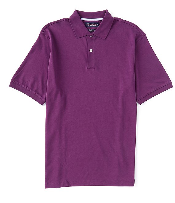 Color:Wineberry - Image 1 - Supima Short Sleeve Solid Polo Shirt