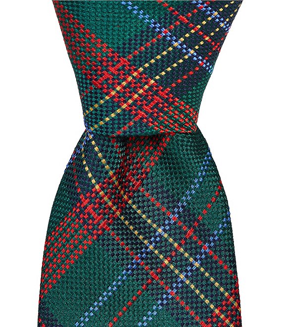 Roundtree & Yorke Textured Tartan Silk Traditional Tie