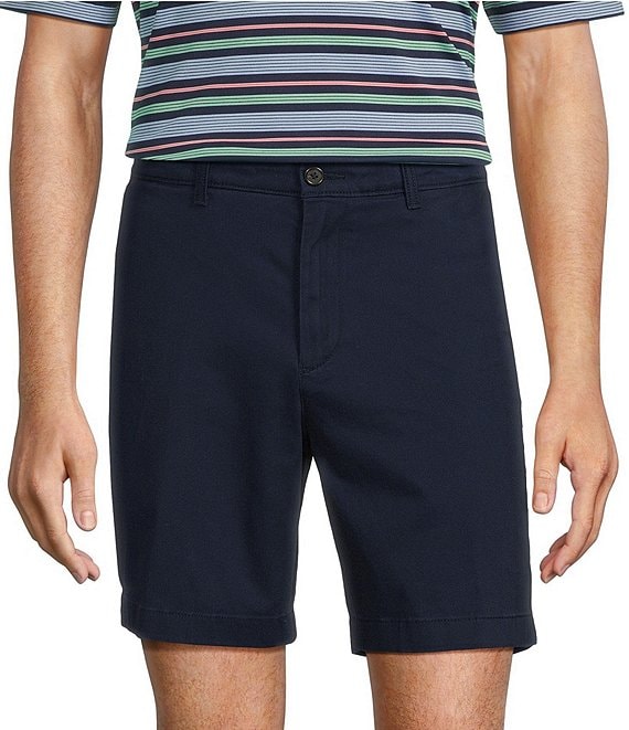 Roundtree & Yorke The Cloud Collection 8#double; Flat-Front Tech Pocket Washed Chino Shorts