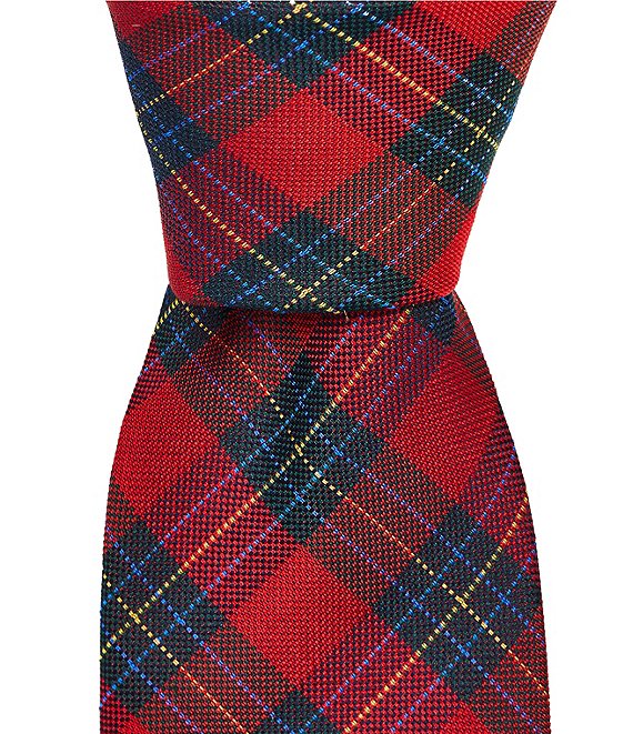 Roundtree & Yorke Thin Tartan Silk Traditional Tie