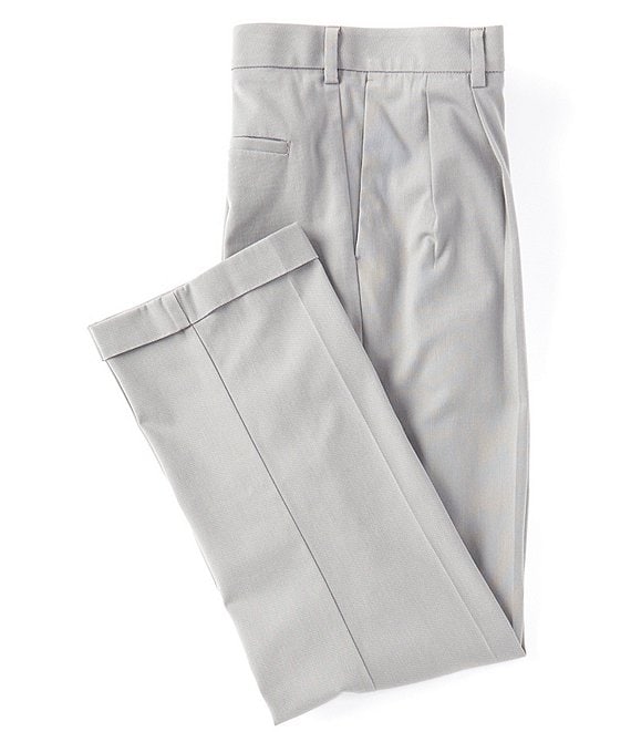 Color:Sedona Sage - Image 1 - TravelSmart CoreComfort Dobby Texture Pleated Front Straight Fit Chino Pants