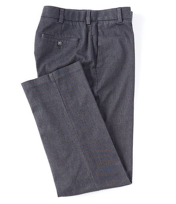 Color:Charcoal Heather - Image 1 - TravelSmart CoreComfort Flat-Front Classic Relaxed Fit Chino Pants