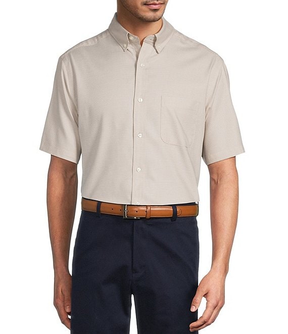 Roundtree & Yorke TravelSmart Easy Care Short Sleeve Solid Dobby Sport Shirt