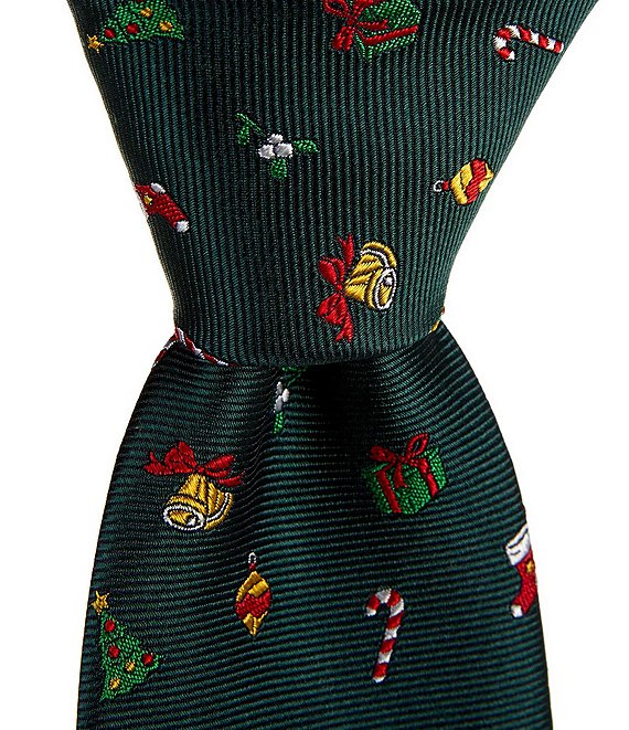 Roundtree & Yorke Xmas Emblem Silk Traditional Tie