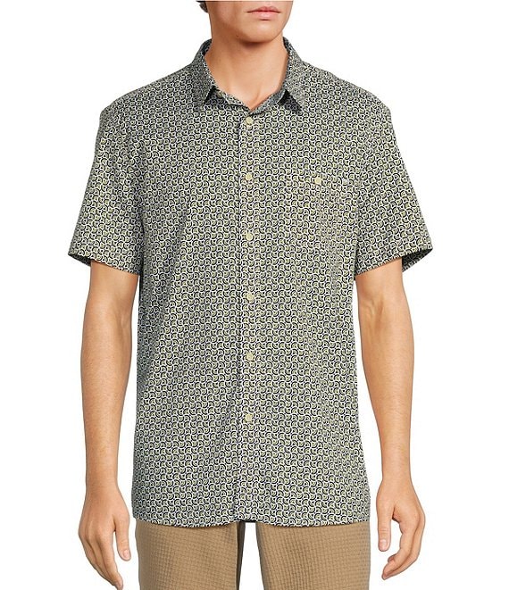 Rowm Big And Tall Short Sleeve Geometric Print Shirt Dillards