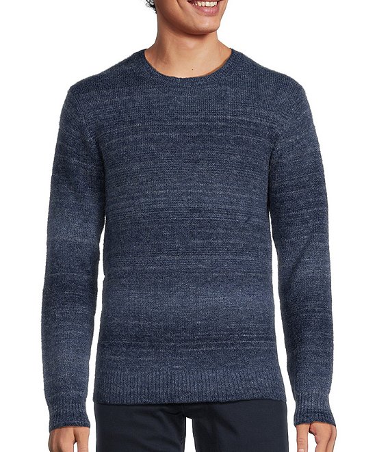 Color:Blue - Image 1 - Into The Blue Collection Long Sleeve Spacedye Multicolor Crew Neck Sweater