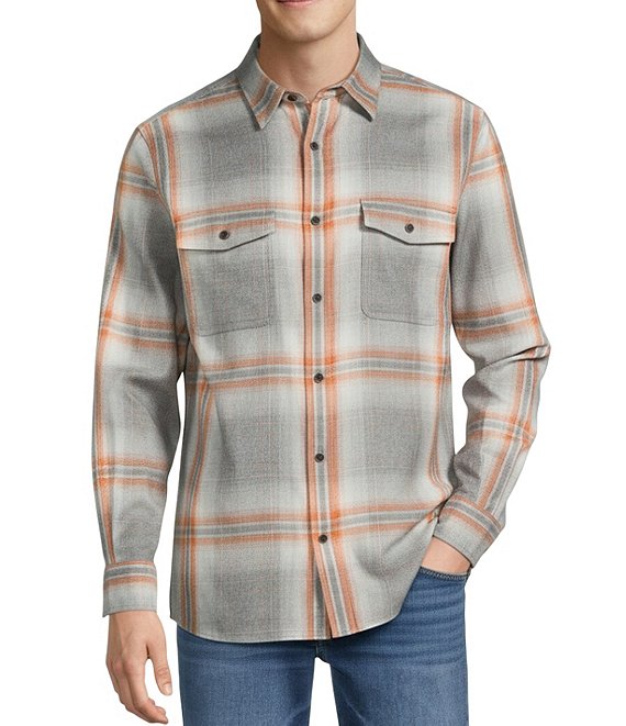 Rowm Long Sleeve 2 Pocket Jasper Large Plaid Button Down Sport Shirt