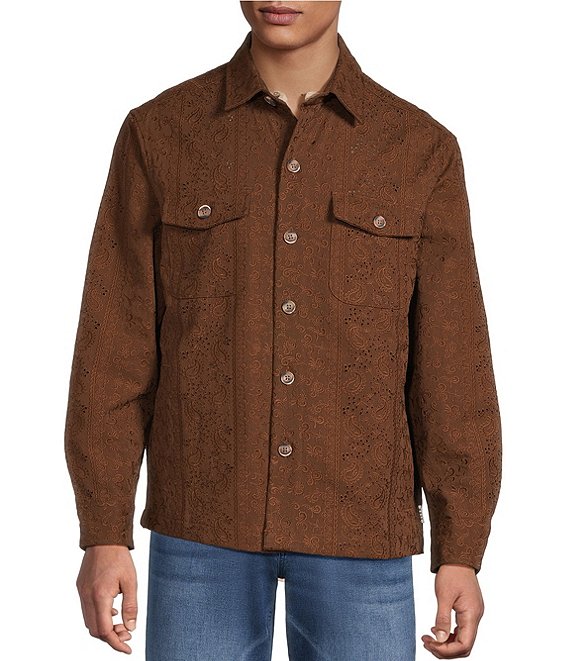 Rowm Long Sleeve Embroidered Shirt Jacket