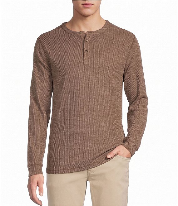 Rowm Long Sleeve Solid Ribbed Henley