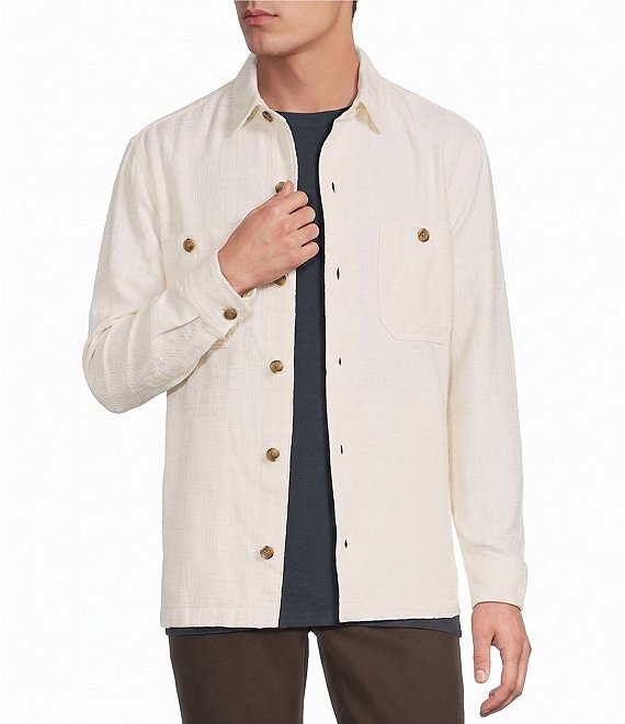 Rowm Long Sleeve Textured Shirt Jacket