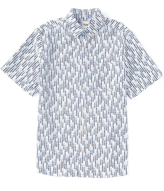 Rowm Short Sleeve Geo Print Seersucker Button Front Shirt | Dillard's